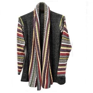 Boho-Tribe Multi-Colored Open Cardigan size Medium